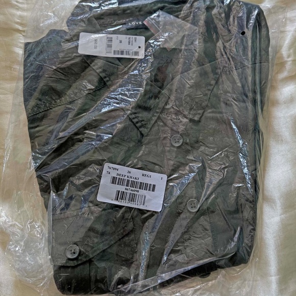 TENCEL SHIRT, LONG SLEEVE, DEEP KHAKI, SIZE 26, BUTTON FRONT, POCKETS, L&L for - Picture 4 of 4